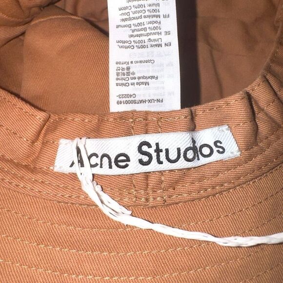 NWT Acne Studios Twill Bucket Hat in Tan Sz S/M - Picture 4 of 5